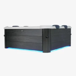 Vaste spa 6 plaatsen 160cm grijs hydromassages, 4 kussens, 8 filters afdekzeil