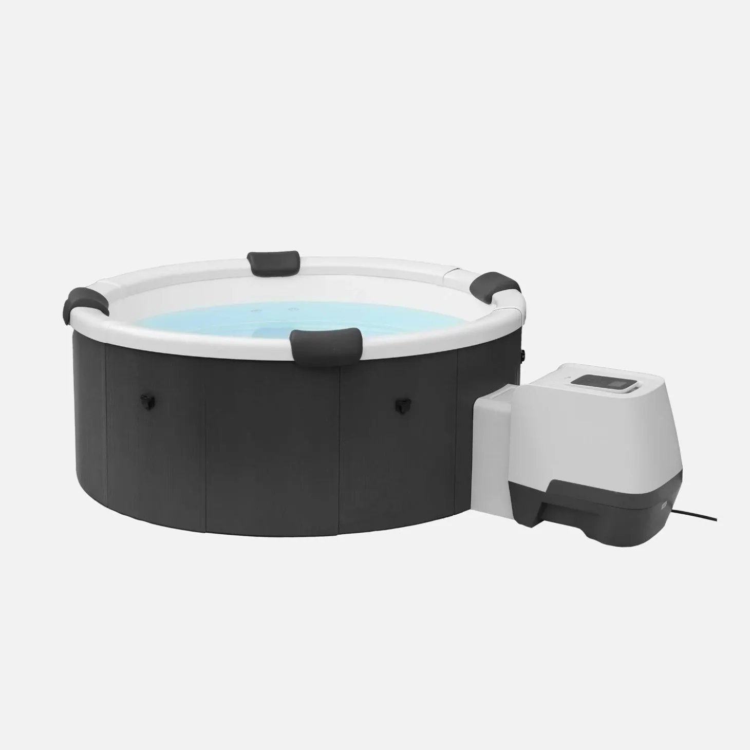 Vaste spa 6 plaatsen 180cm rond hydromassage afdekzeil + hoes + 8 filters