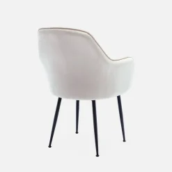 Velours fauteuil met metalen poten (set van 4)