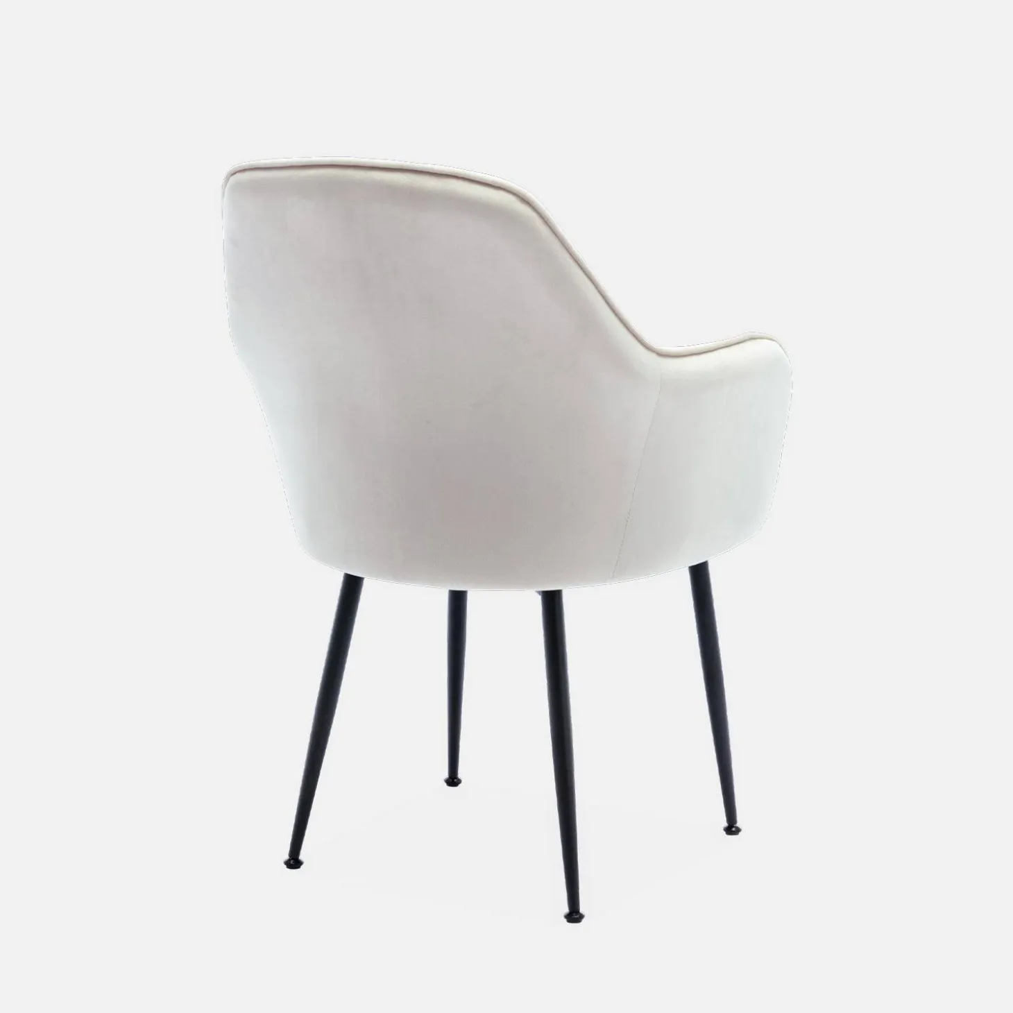 Velours fauteuil met metalen poten (set van 2)