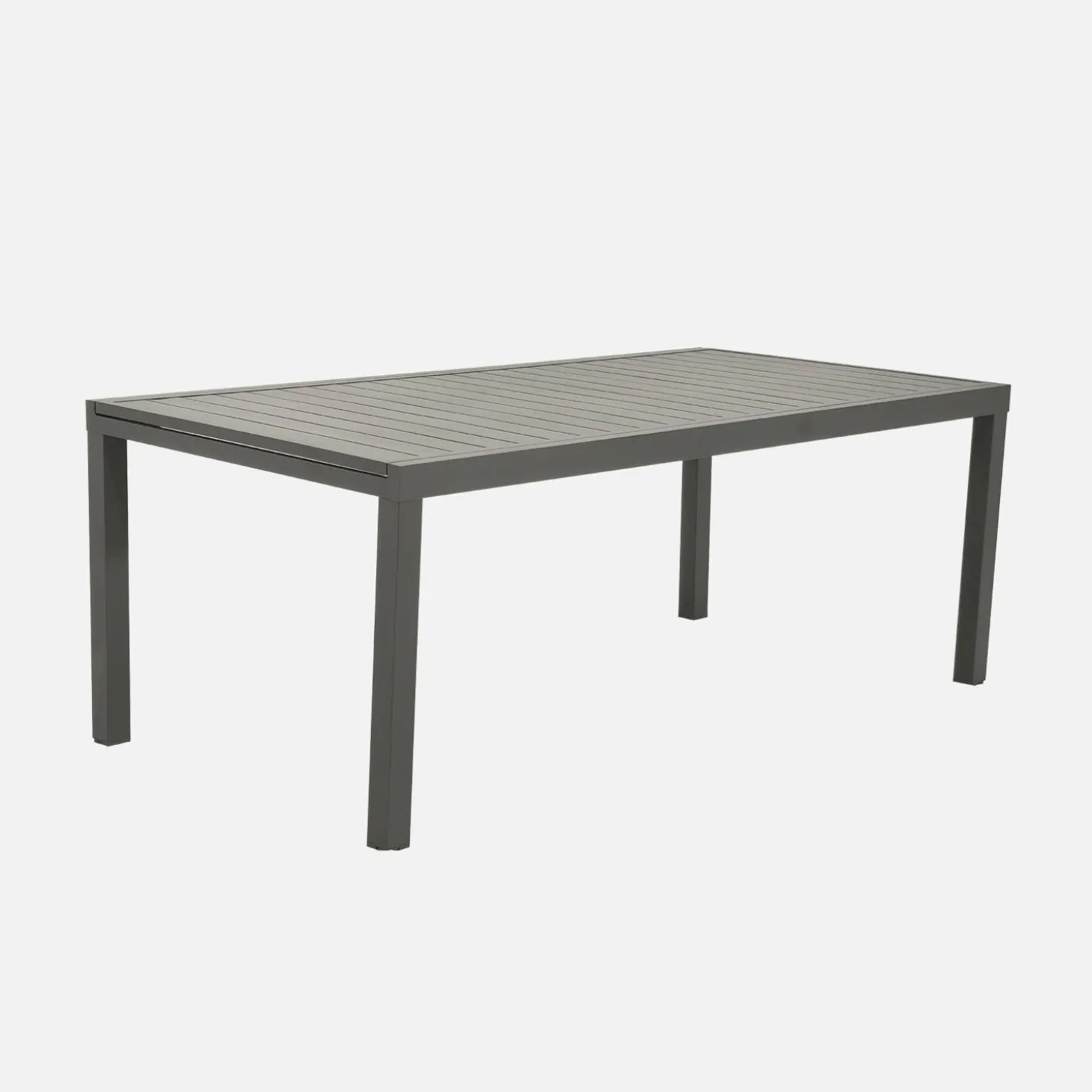 Verlengbare tuintafel met 10 stoelen van aluminium en textileen