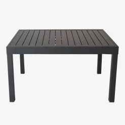 Verlengbare tuintafel met 8 stoelen van aluminium en textileen