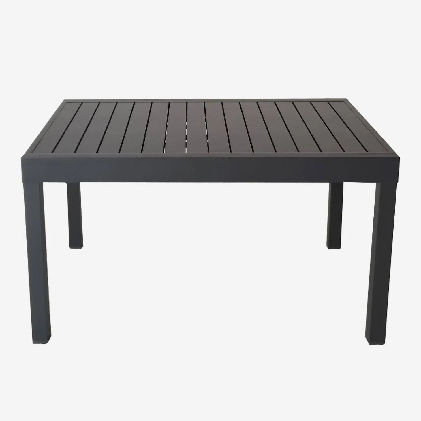 Verlengbare tuintafel met 8 stoelen van aluminium en textileen