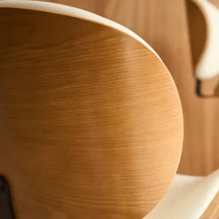 Verstelbare barkruk, houtdecor en kunstleer (set van 2)