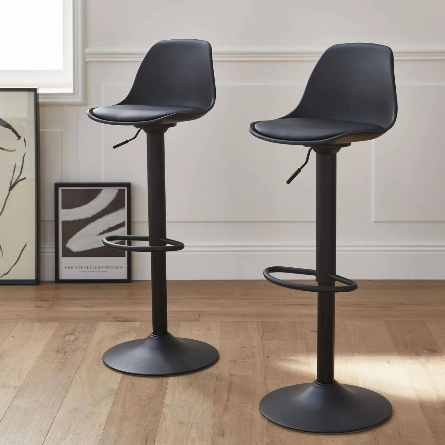Verstelbare barkrukken 61,5/83,5cm kunstleer (set van 2)