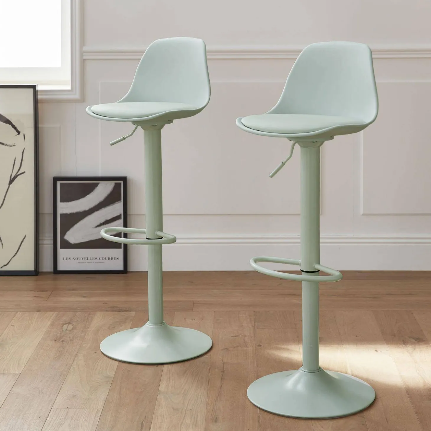 Verstelbare barkrukken 61,5/83,5cm kunstleer (set van 2)