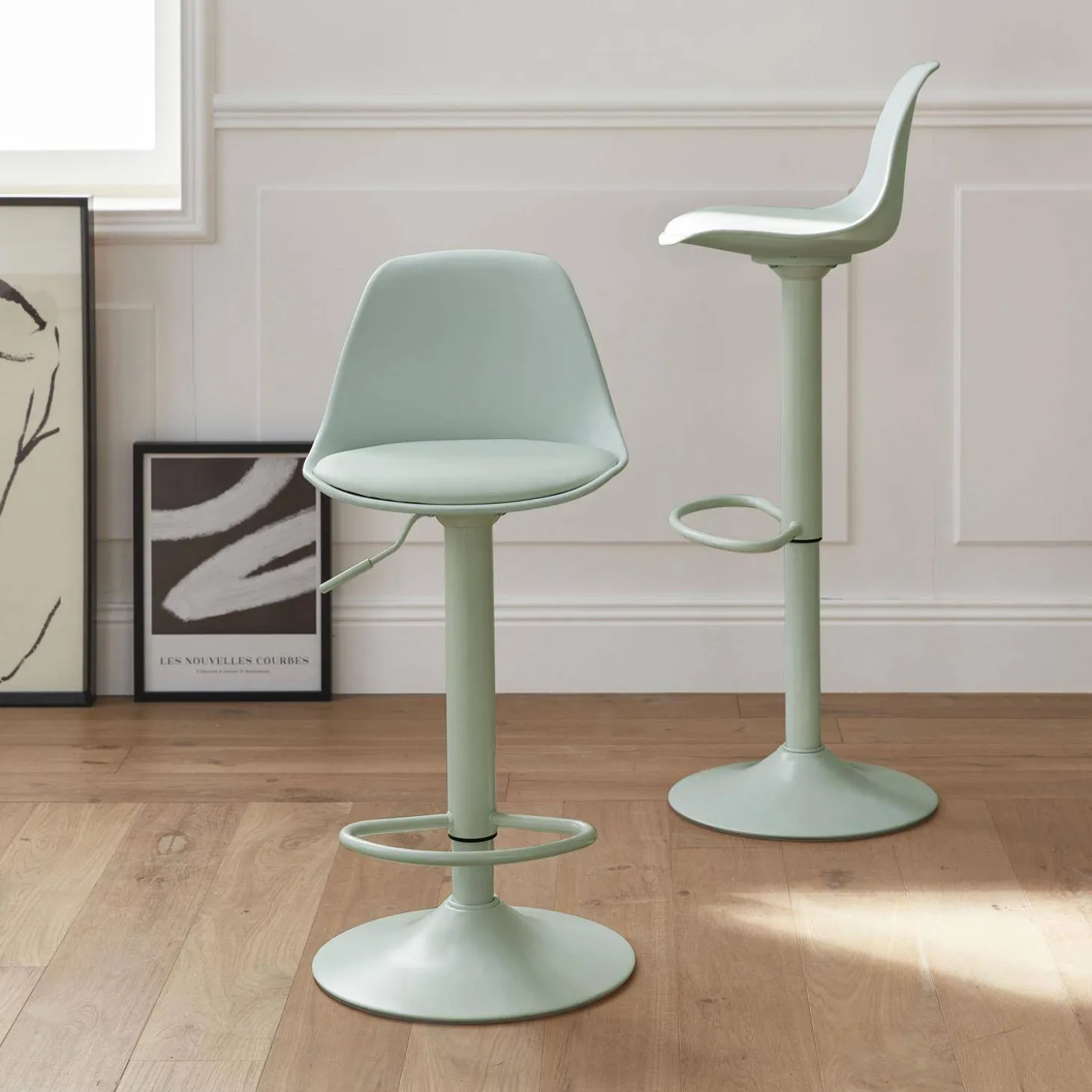 Verstelbare barkrukken 61,5/83,5cm kunstleer (set van 2)