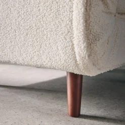 Verstelbare fauteuil boucle houten poten 1 zitplaats