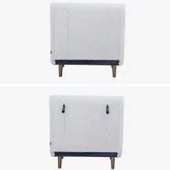 Verstelbare fauteuil boucle houten poten 1 zitplaats