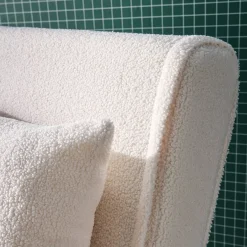 Verstelbare fauteuil boucle houten poten 1 zitplaats