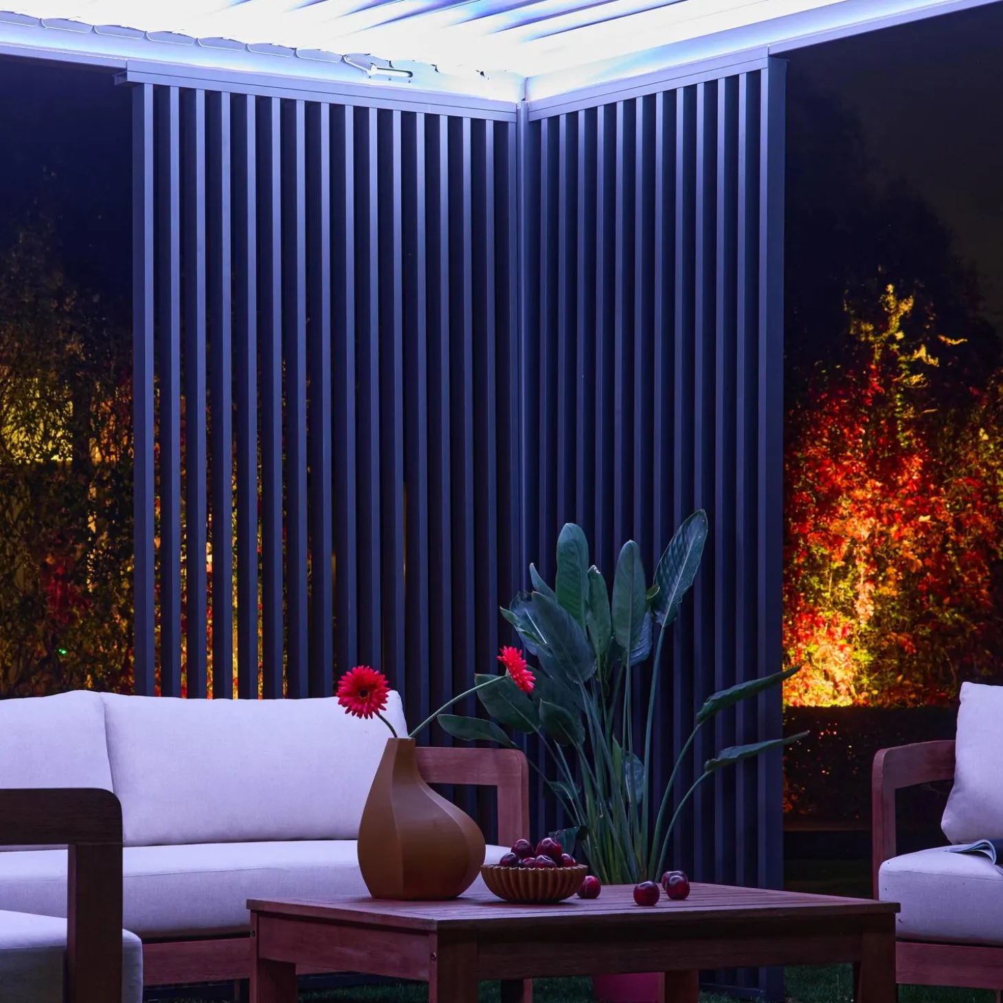 Verticale lamellenwand 130cm voor Triomphe pergola