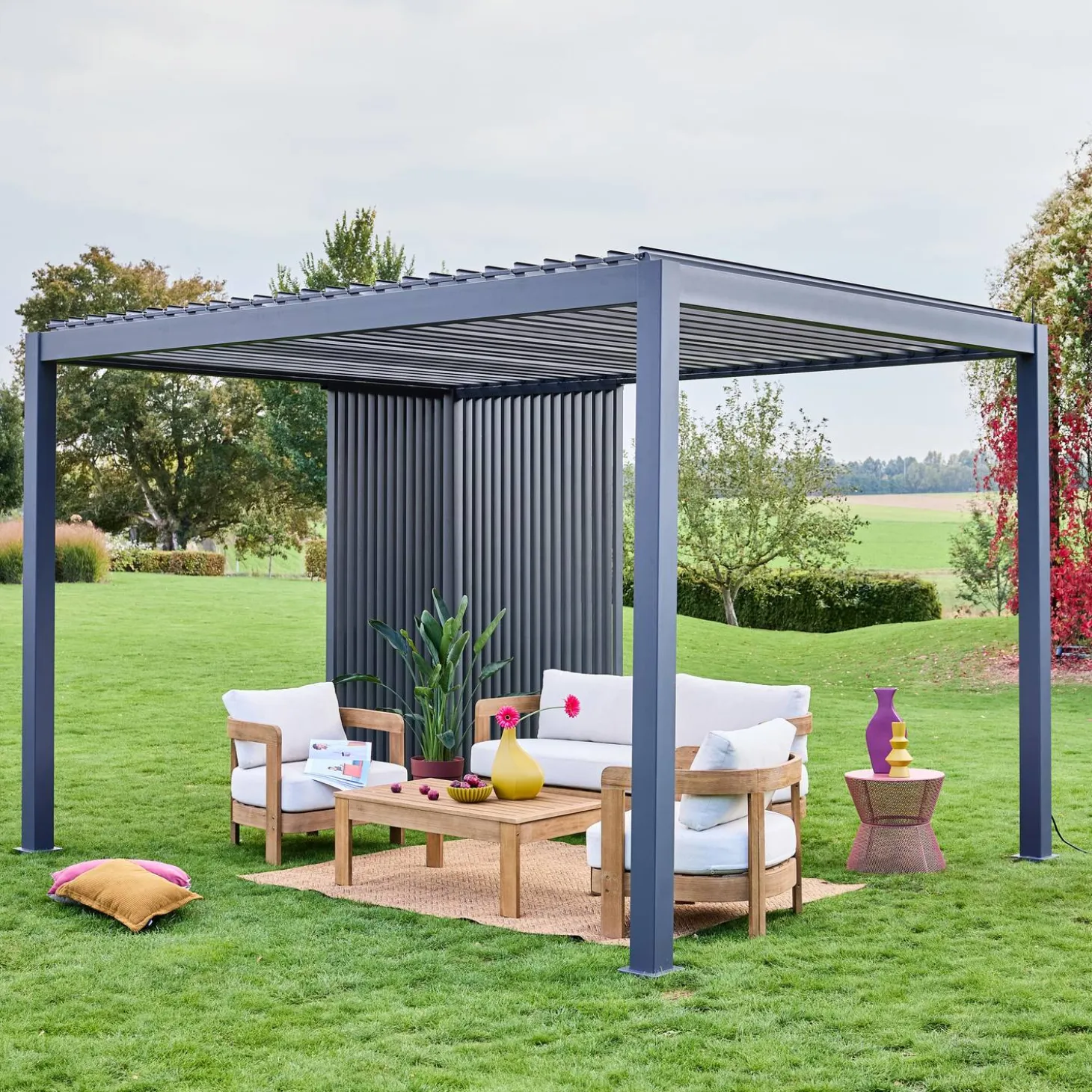 Verticale lamellenwand 130cm voor Triomphe pergola