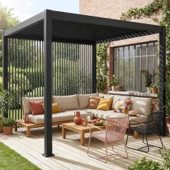 3 verticale lamellenwanden 100cm voor Triomphe pergola