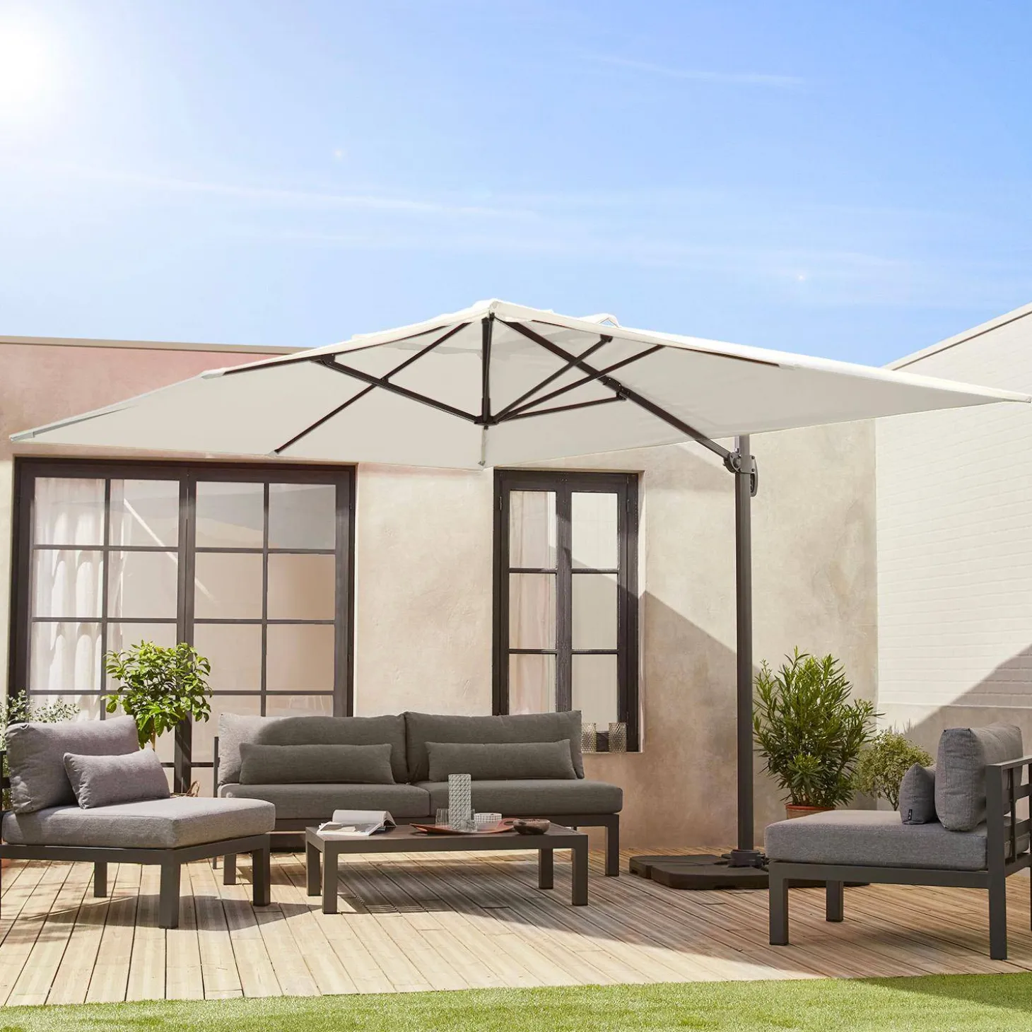Vervangend parasoldoek zweefparasol 3x4m