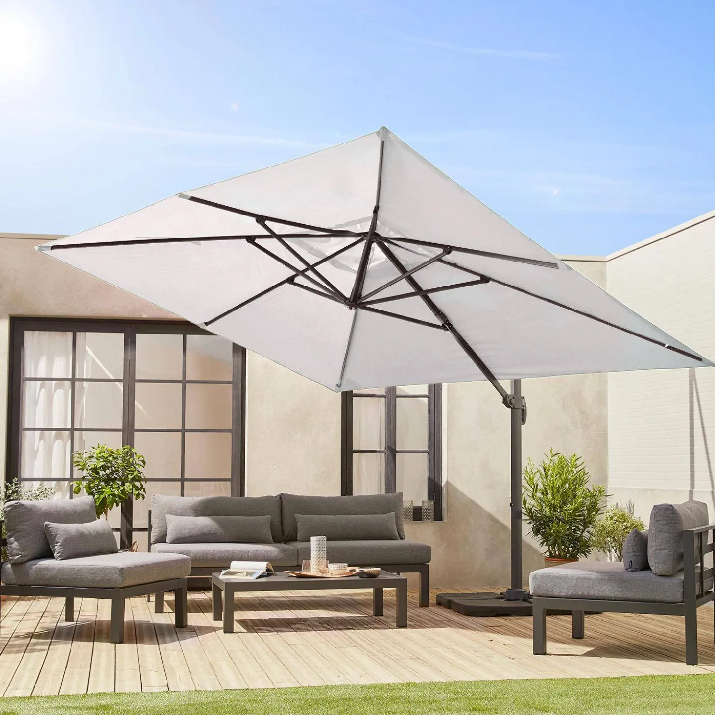 Vervangend parasoldoek zweefparasol 3x4m