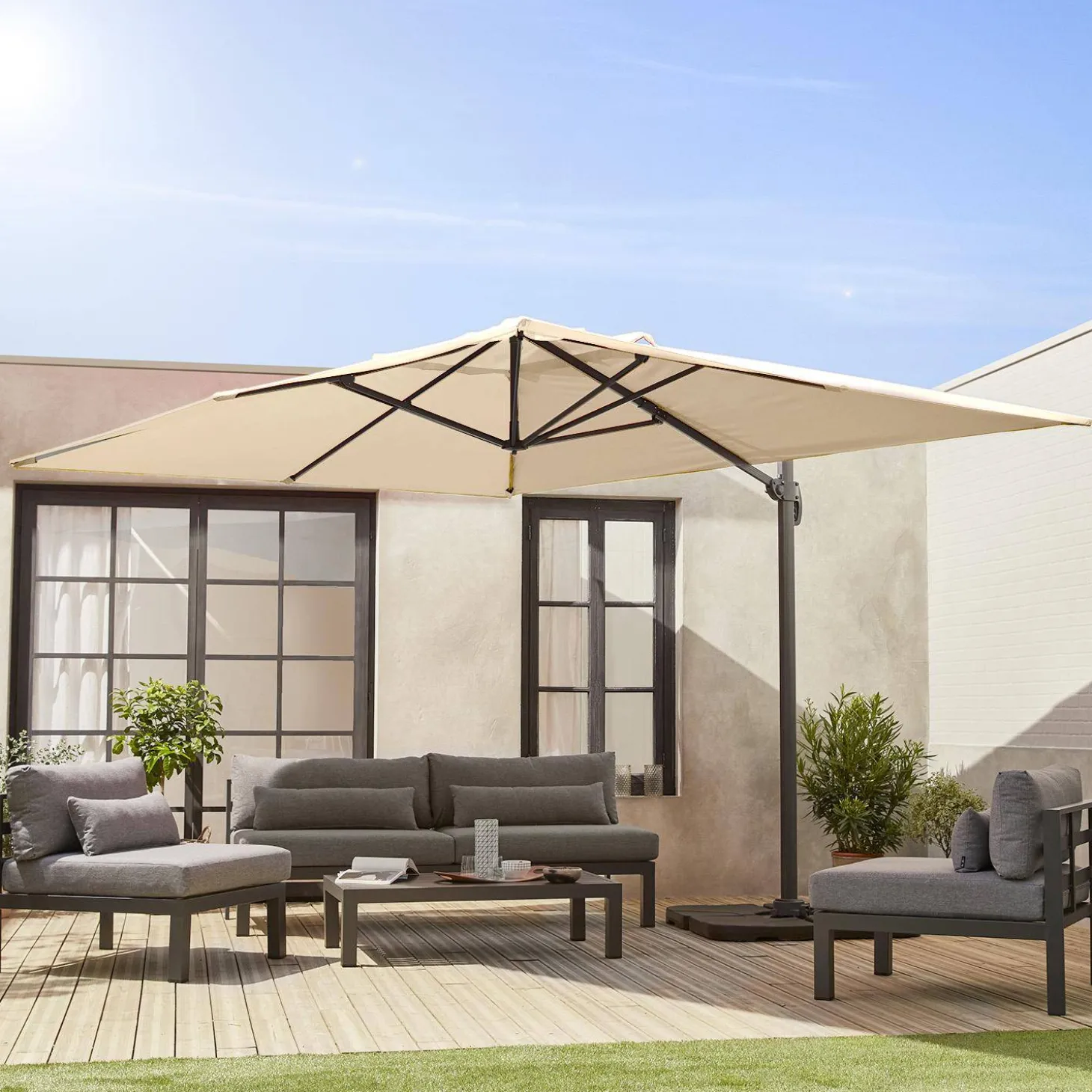 Vervangend parasoldoek zweefparasol 3x4m