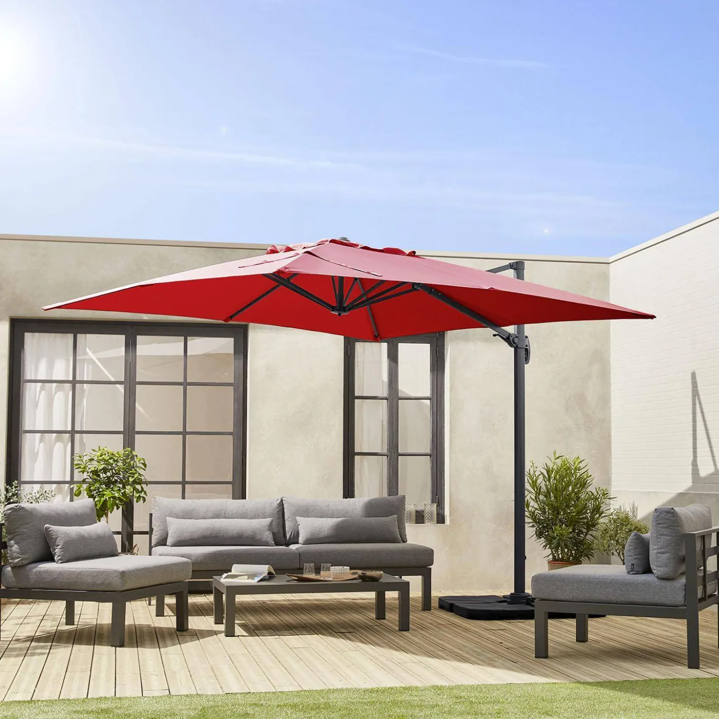 Vervangend parasoldoek zweefparasol 3x3m