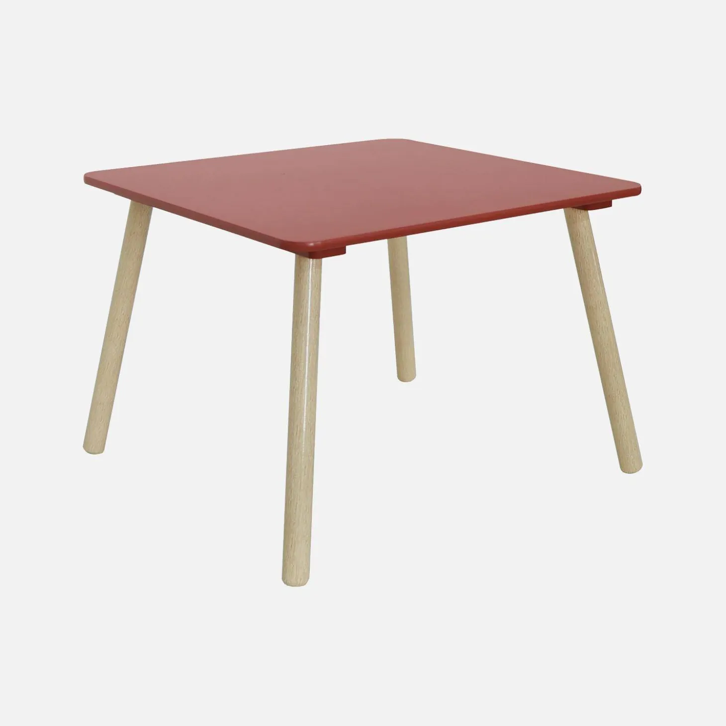Vierkante kindertafel grenenhout 2 stoelen