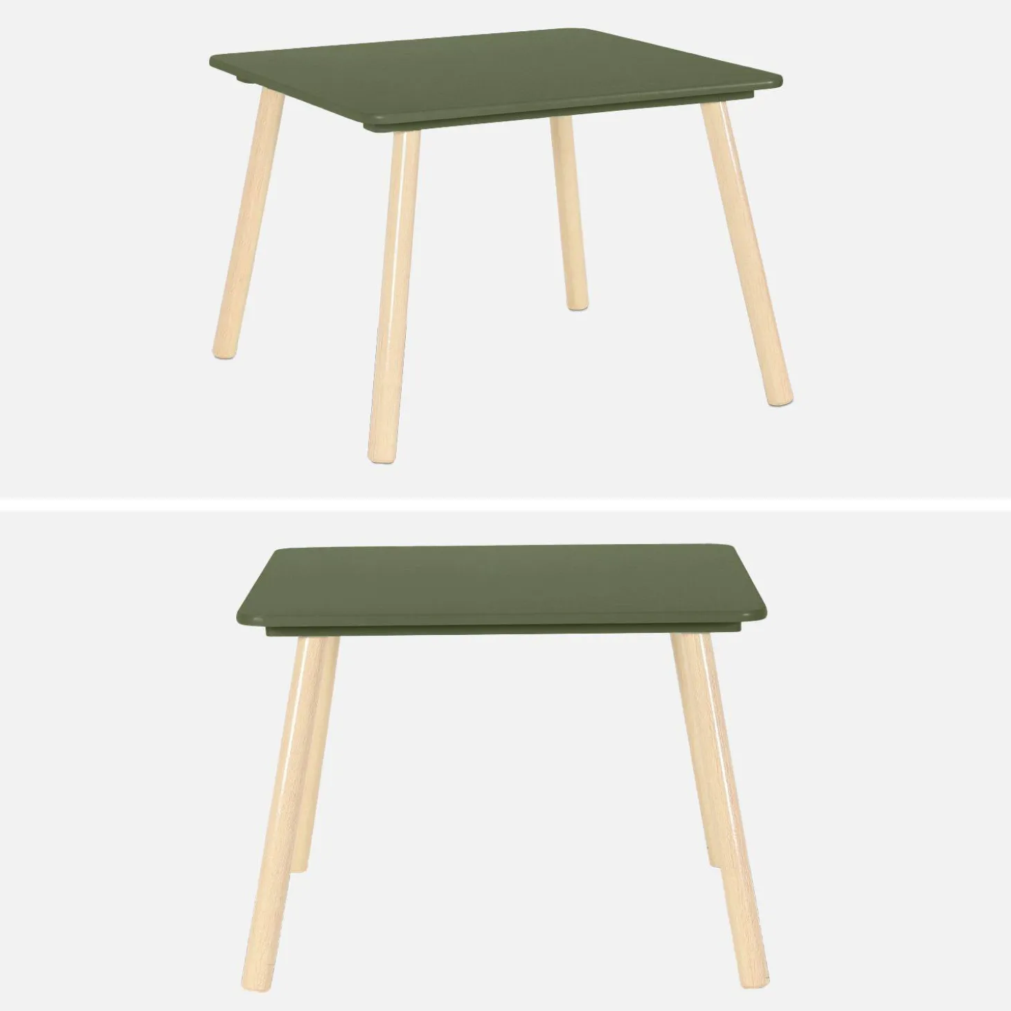 Vierkante kindertafel grenenhout 2 stoelen