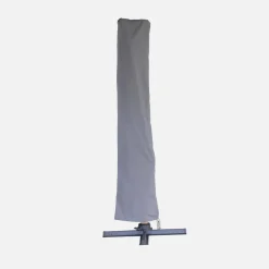 Vierkante offset parasol 3x3m, paal met houteffect