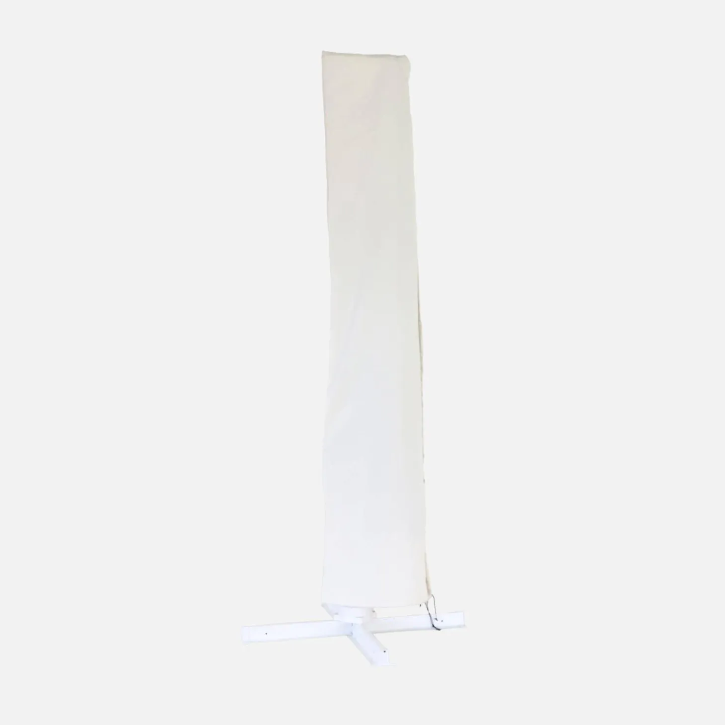 Vierkante offset parasol 3x3m, paal met houteffect