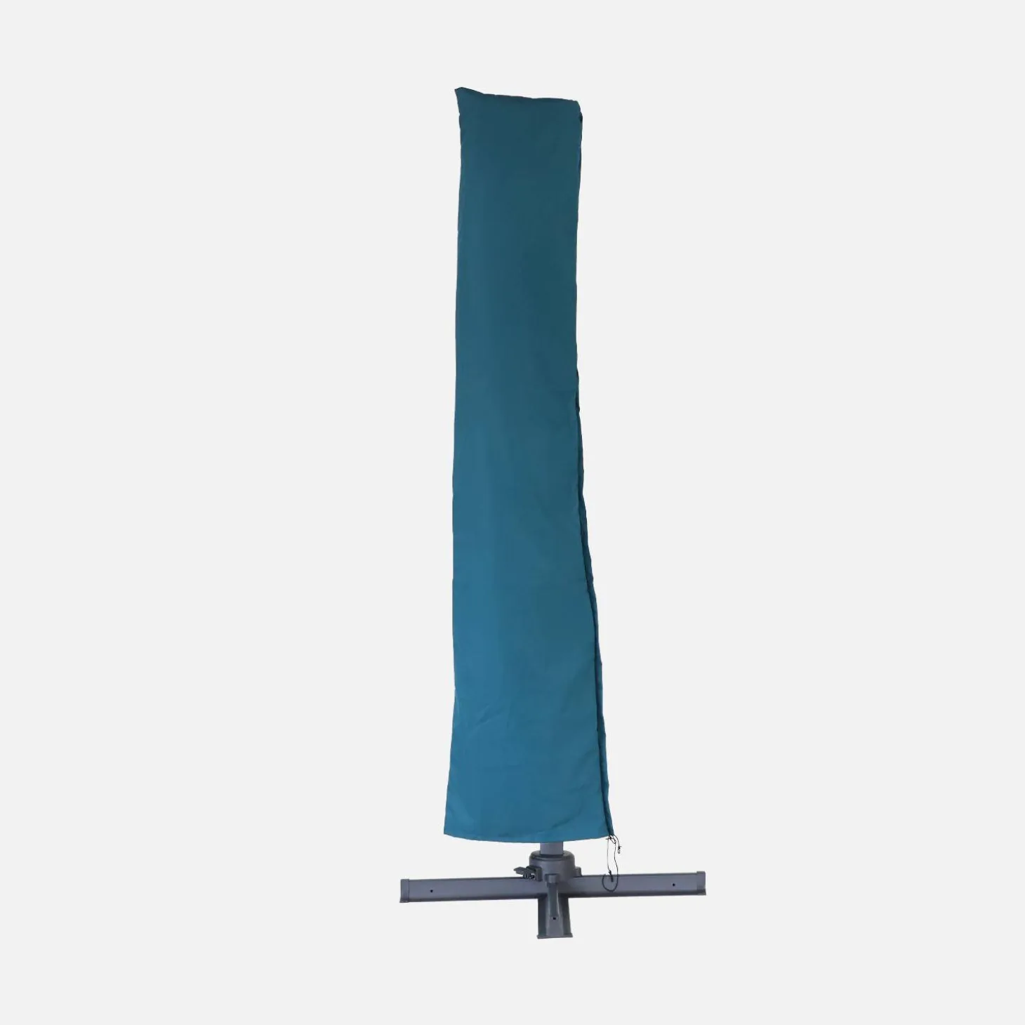 Vierkante offset parasol 3x3m + set van 4 verzwaarde tegels 50x50cm