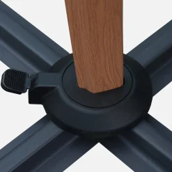 Vierkante parasol 3x3m, mast met houtlook