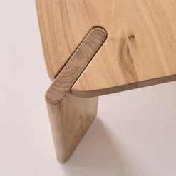 Vierkante salontafel in massief hout 80cm