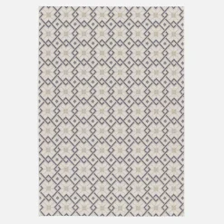 Vintage binnen-/buiten tapijt, crème, beige en blauw