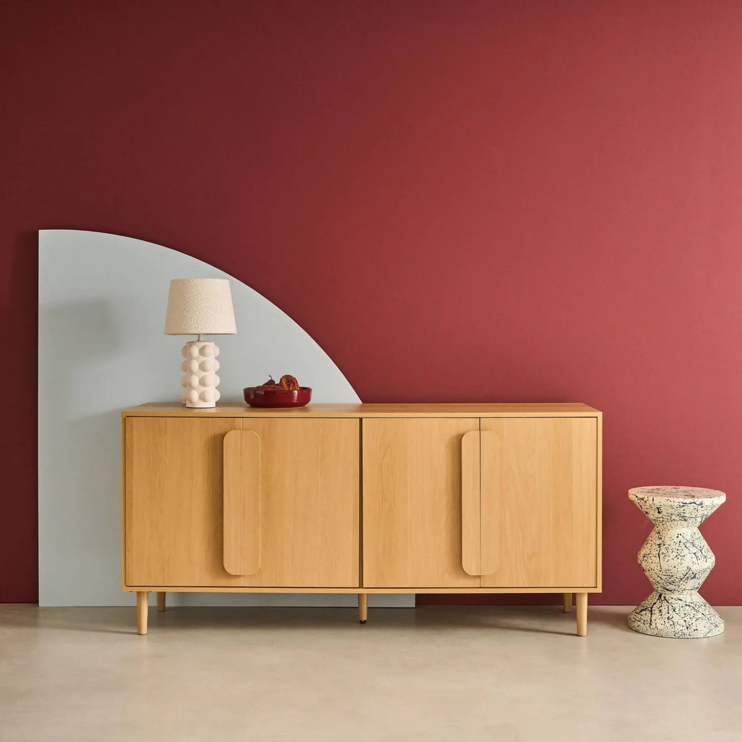 Vintage dressoir houtdecor 4 deuren 160cm
