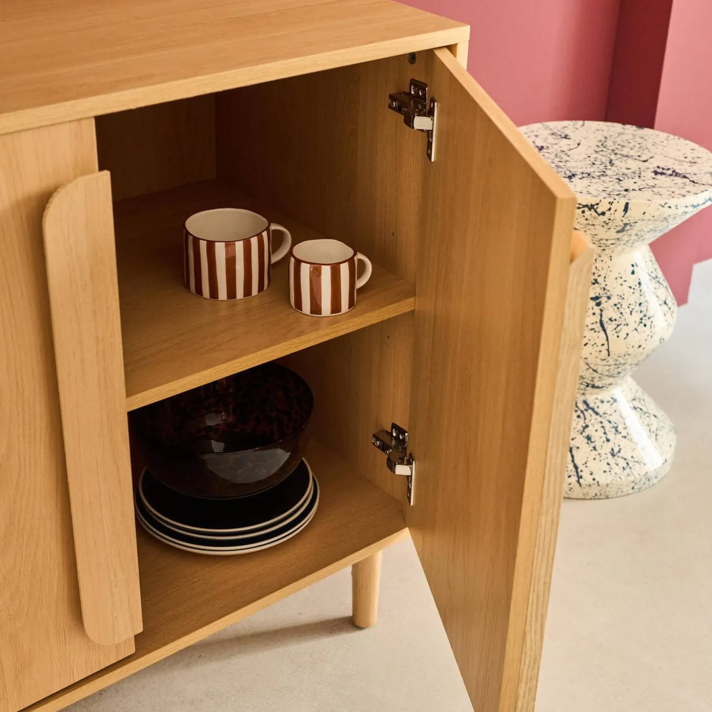 Vintage dressoir houtdecor 4 deuren 160cm