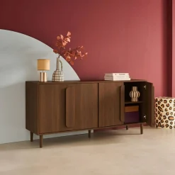 Vintage dressoir houtdecor 4 deuren 160cm