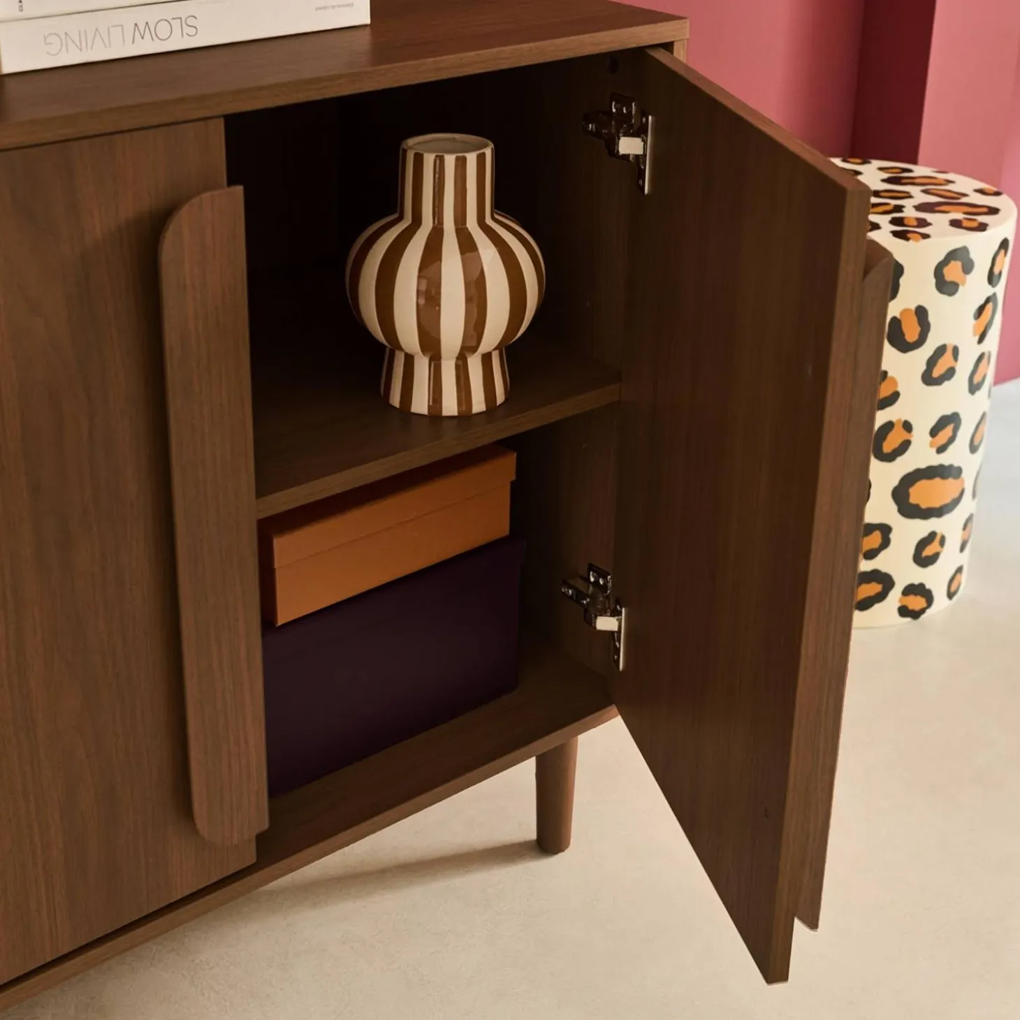 Vintage dressoir houtdecor 4 deuren 160cm