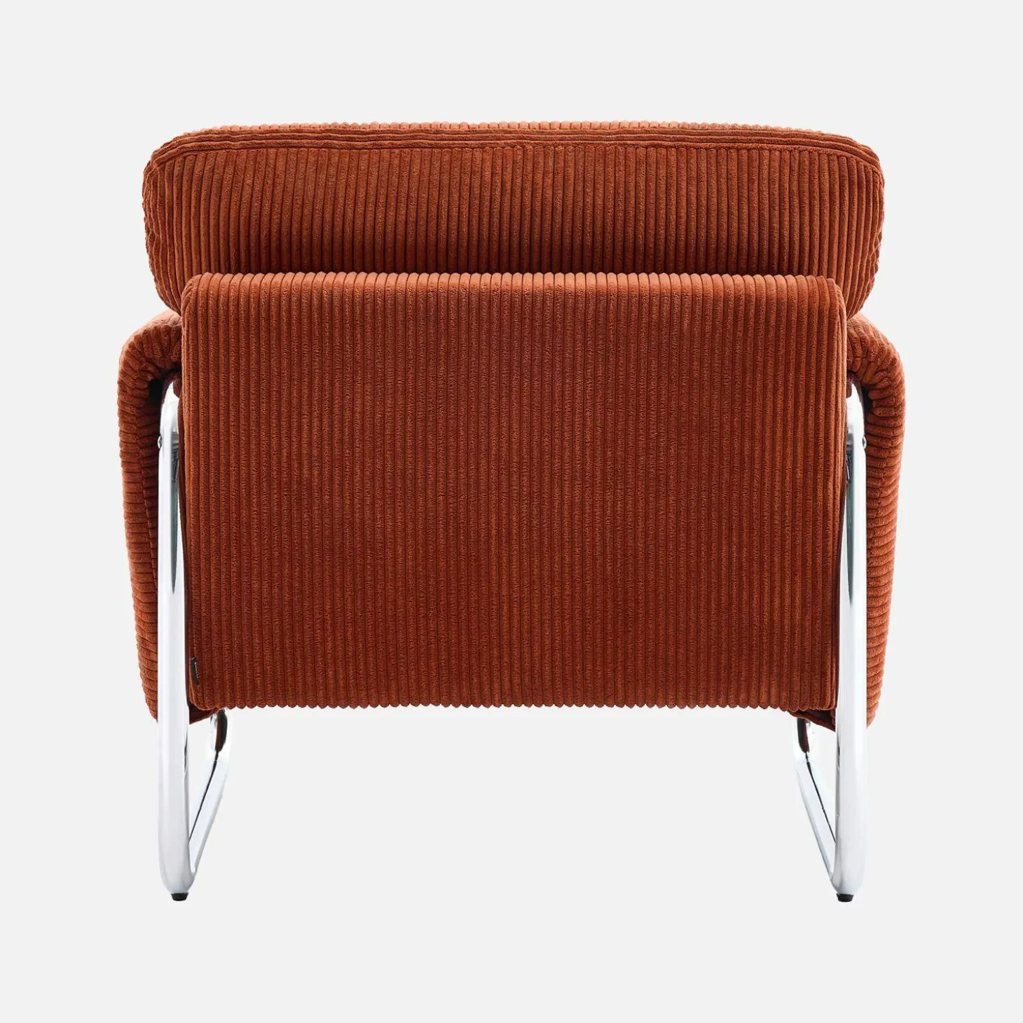Vintage fauteuil van corduroy met chromen frame
