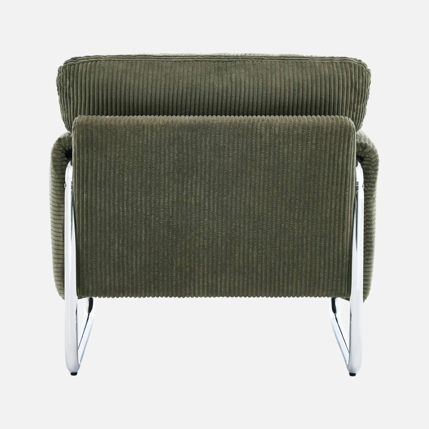 Vintage fauteuil van corduroy met chromen frame