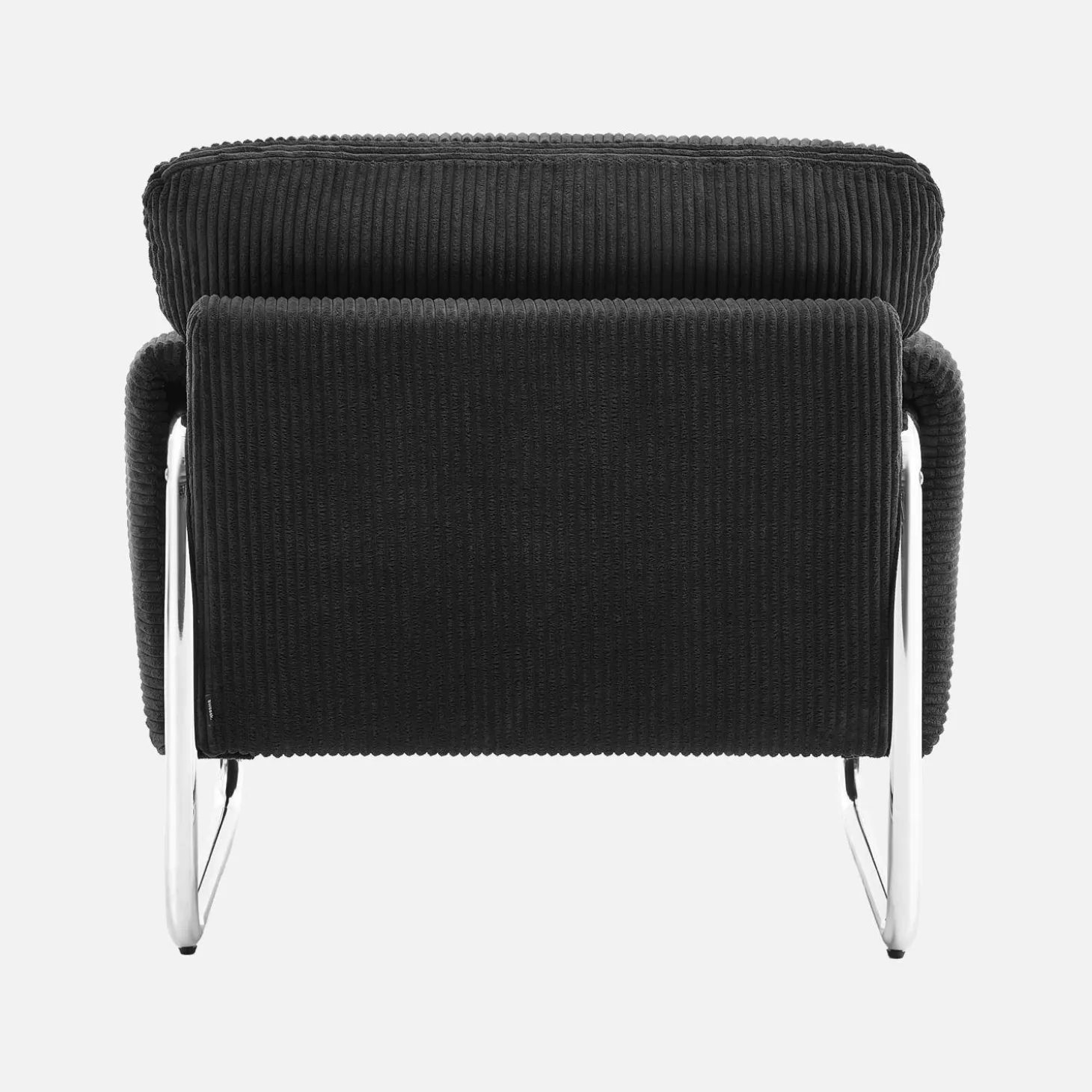 Vintage fauteuil van corduroy met chromen frame