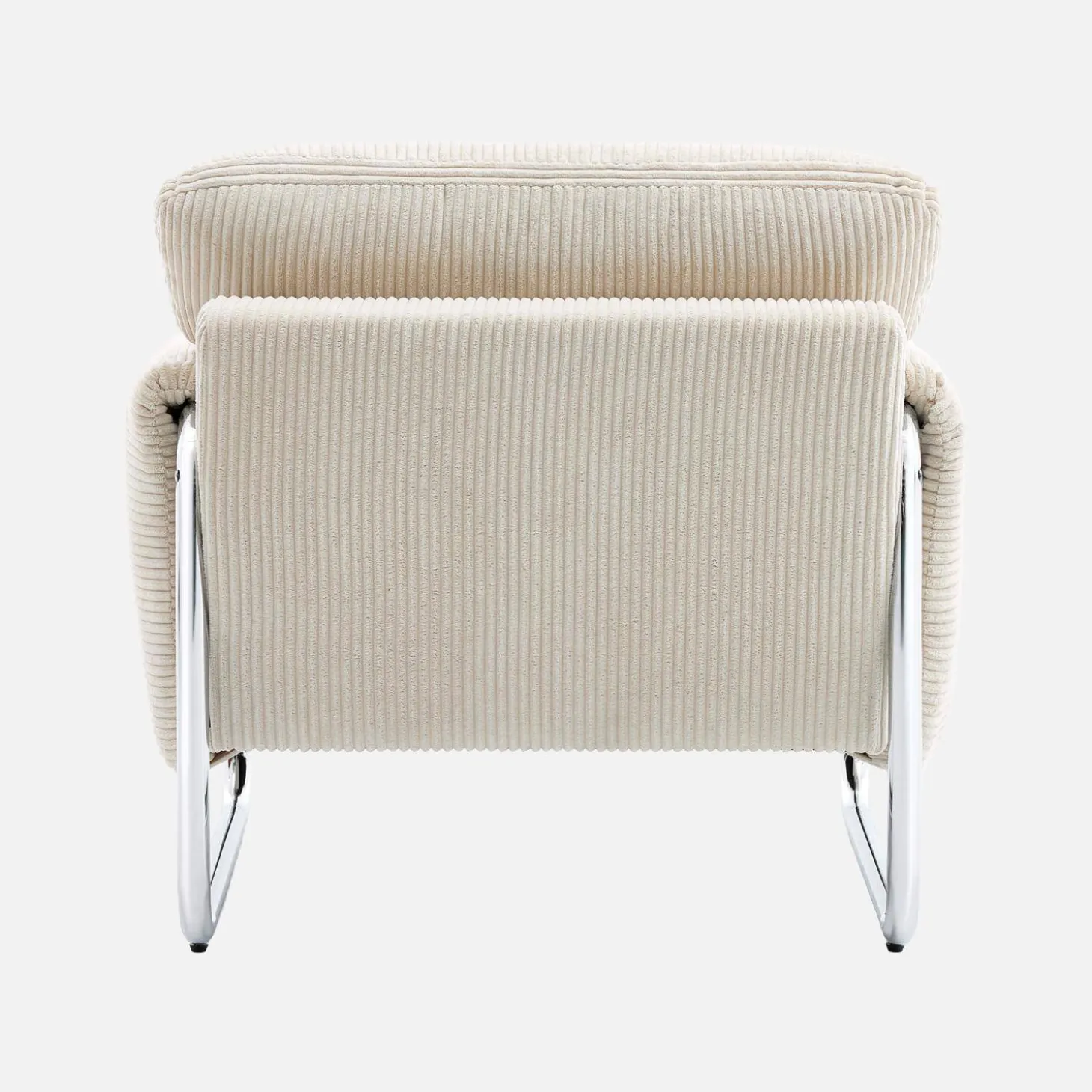 Vintage fauteuil van corduroy met chromen frame