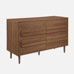 Vintage ladekast houtdecor 6 lades 120cm