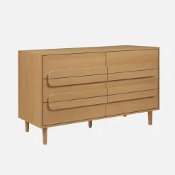 Vintage ladekast houtdecor 6 lades 120cm