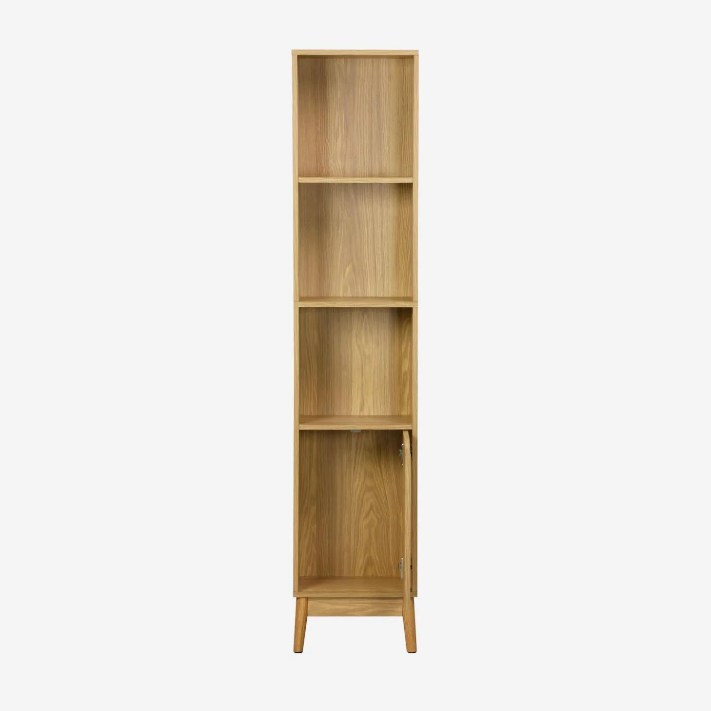 Vintage opbergkolom houtdecor 3 vakken 1 deur