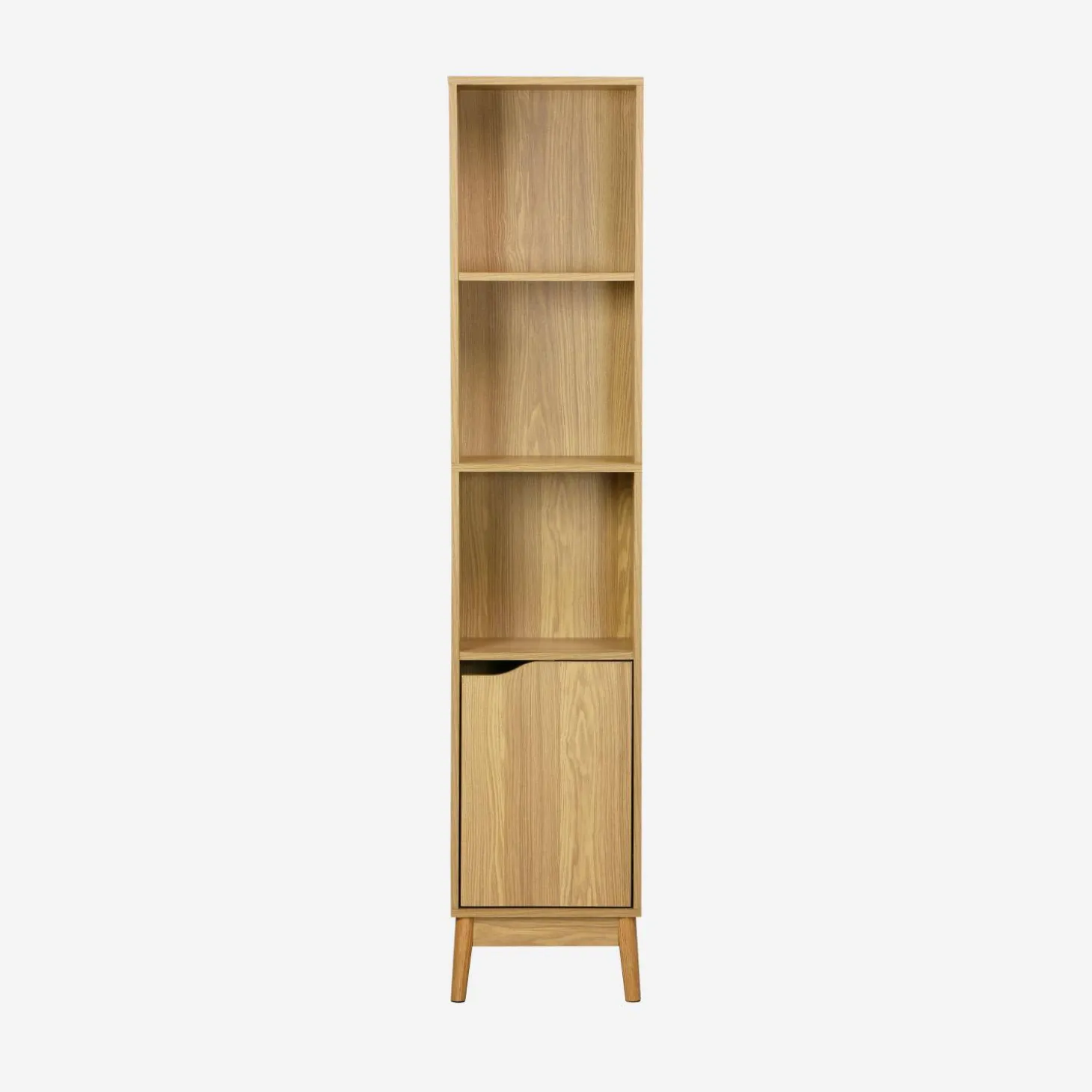 Vintage opbergkolom houtdecor 3 vakken 1 deur