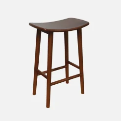 Vintage rubberhouten barkruk (set van 2)