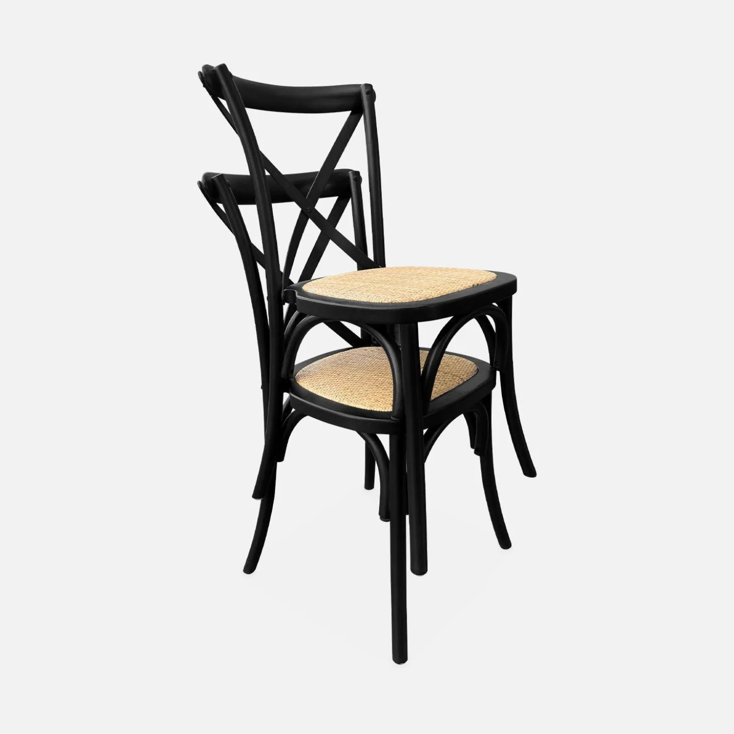 Vintage rubberhouten bistrostoelen (set van 4)