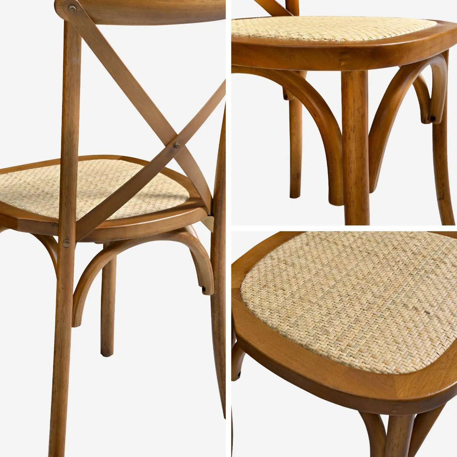 Vintage rubberhouten bistrostoelen (set van 4)