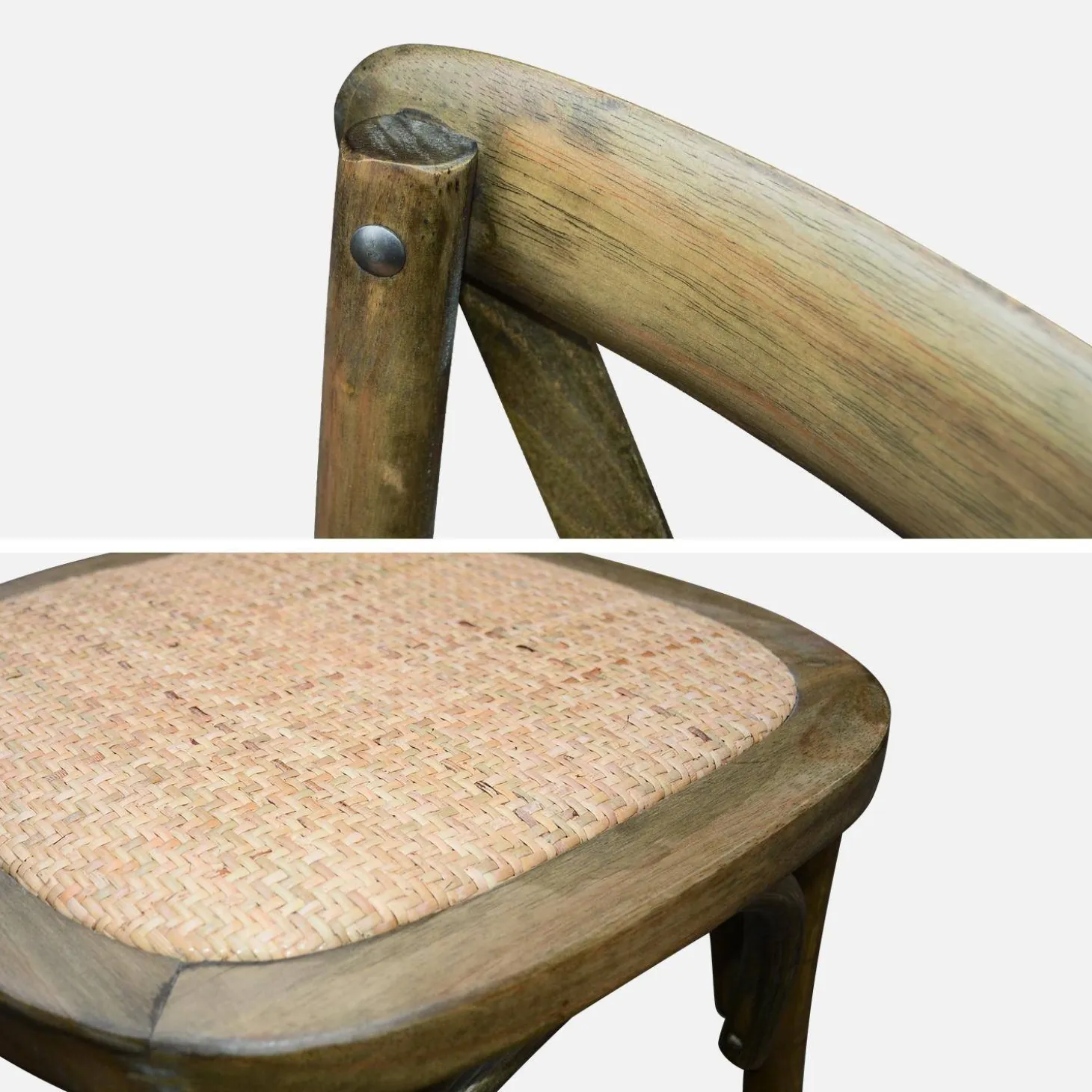 Vintage rubberhouten bistrostoelen (set van 2)