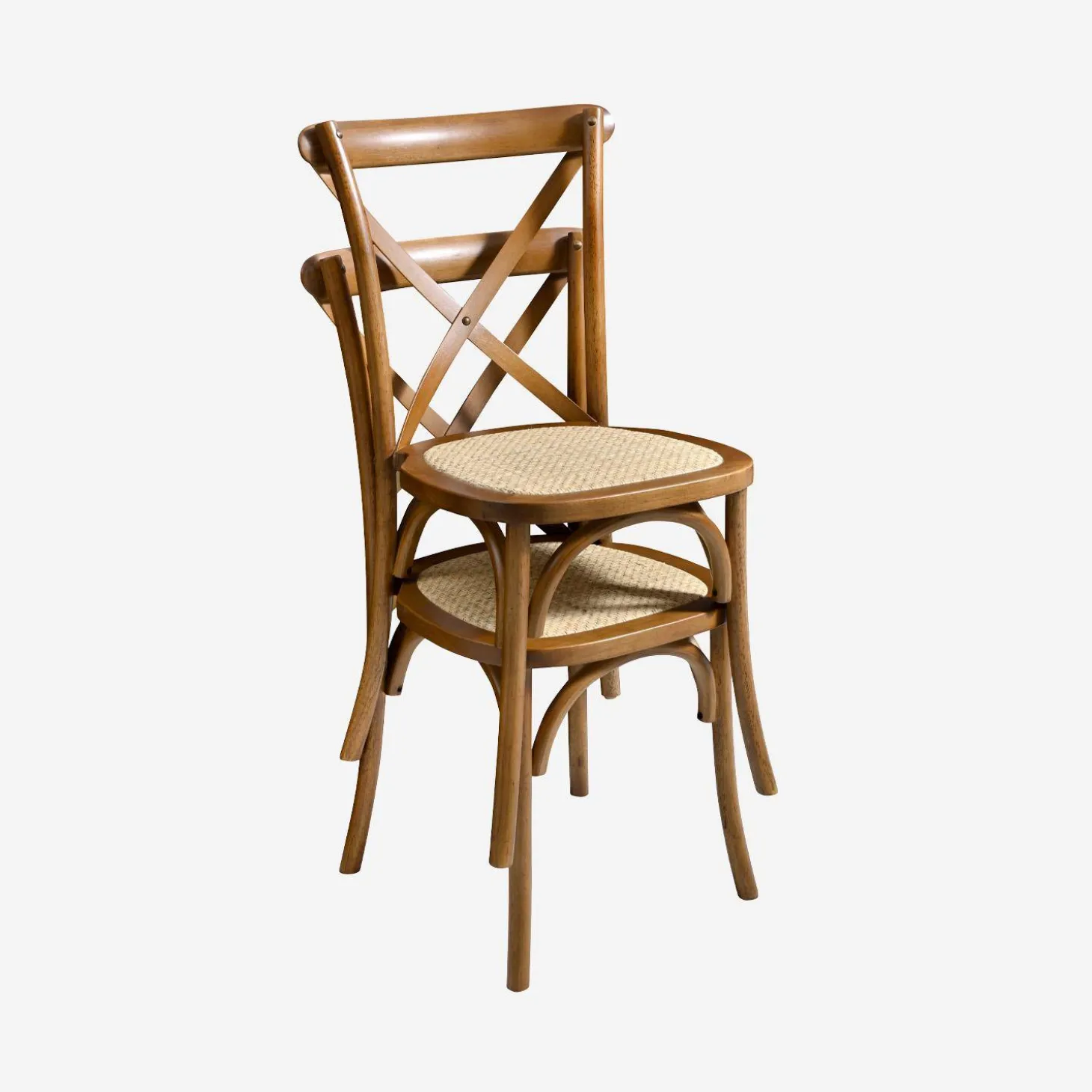Vintage rubberhouten bistrostoelen (set van 2)