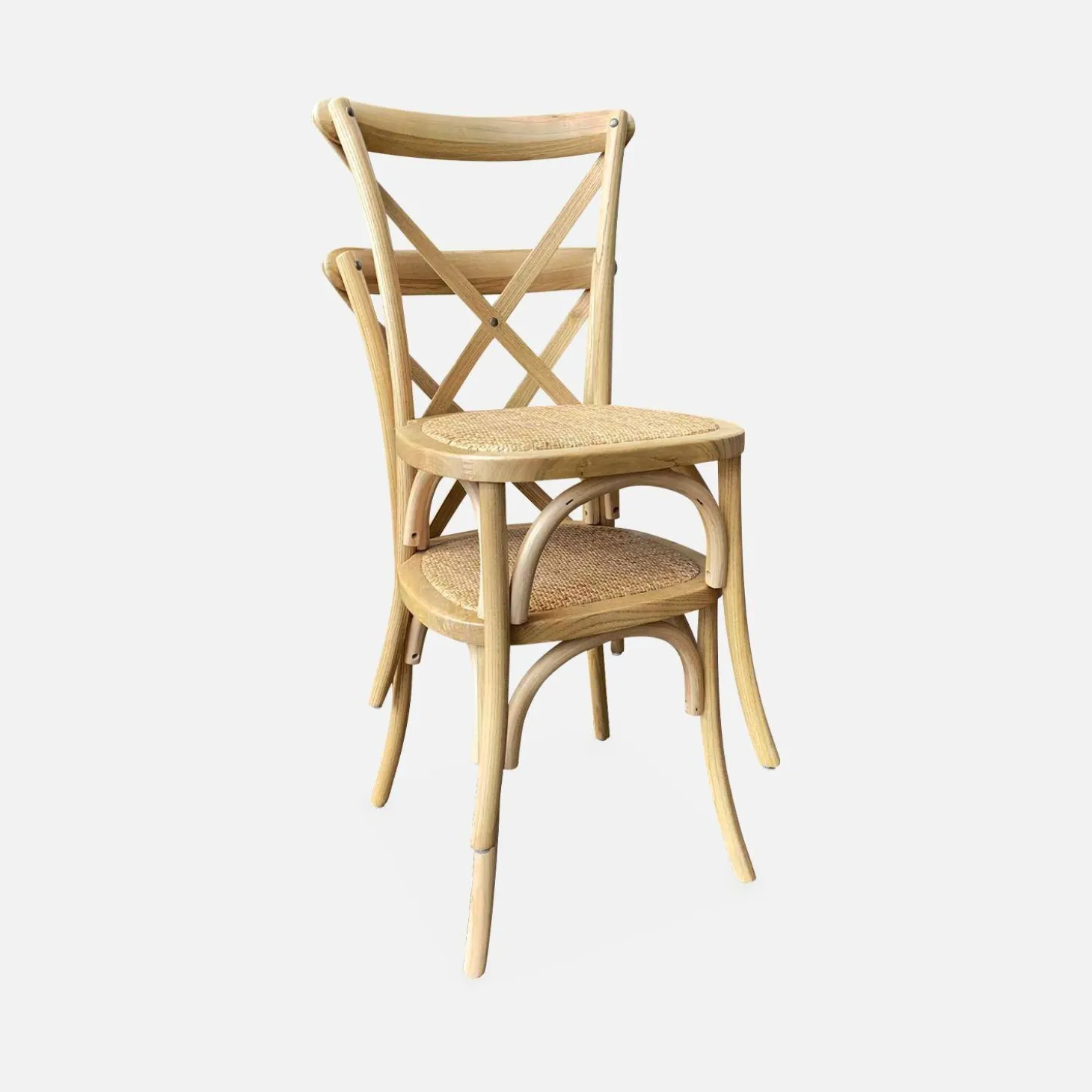 Vintage rubberhouten bistrostoelen (set van 2)