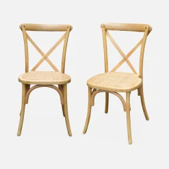 Vintage rubberhouten bistrostoelen (set van 2)