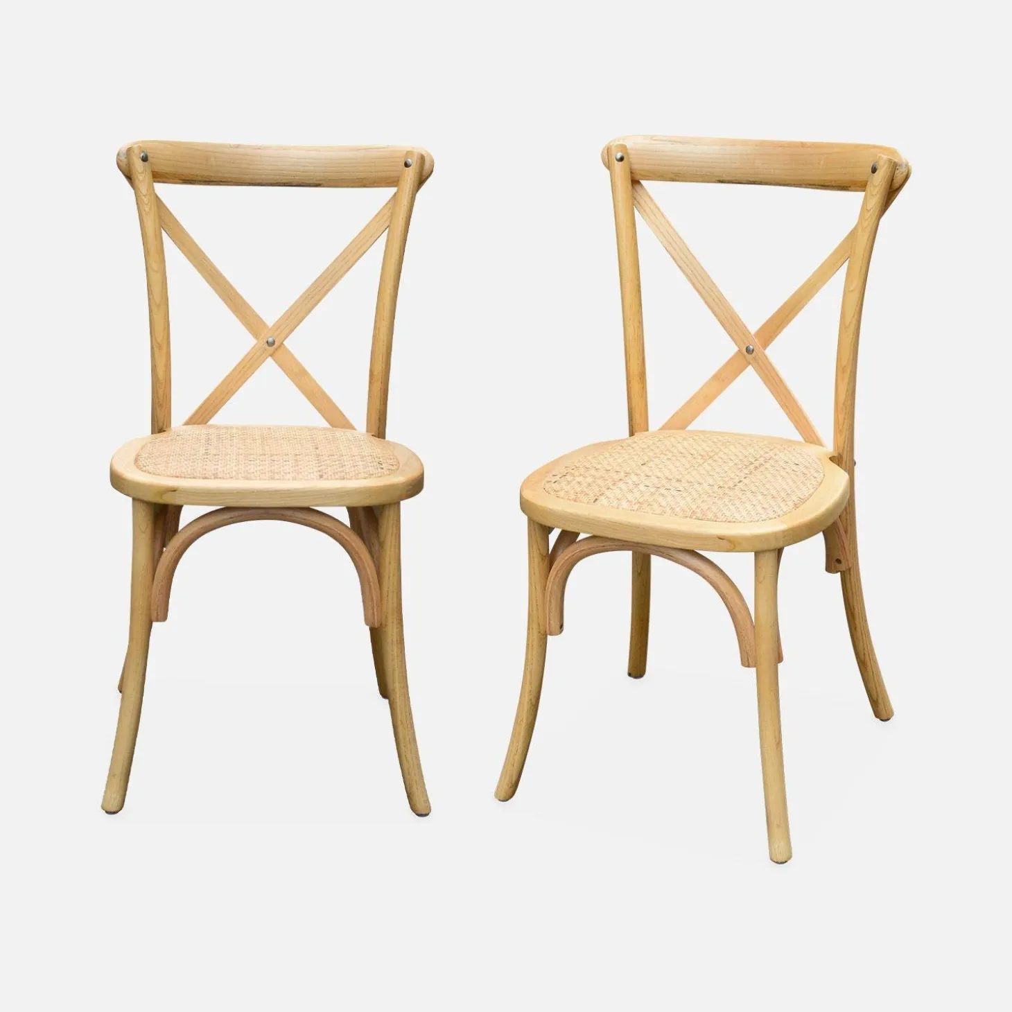 Vintage rubberhouten bistrostoelen (set van 2)