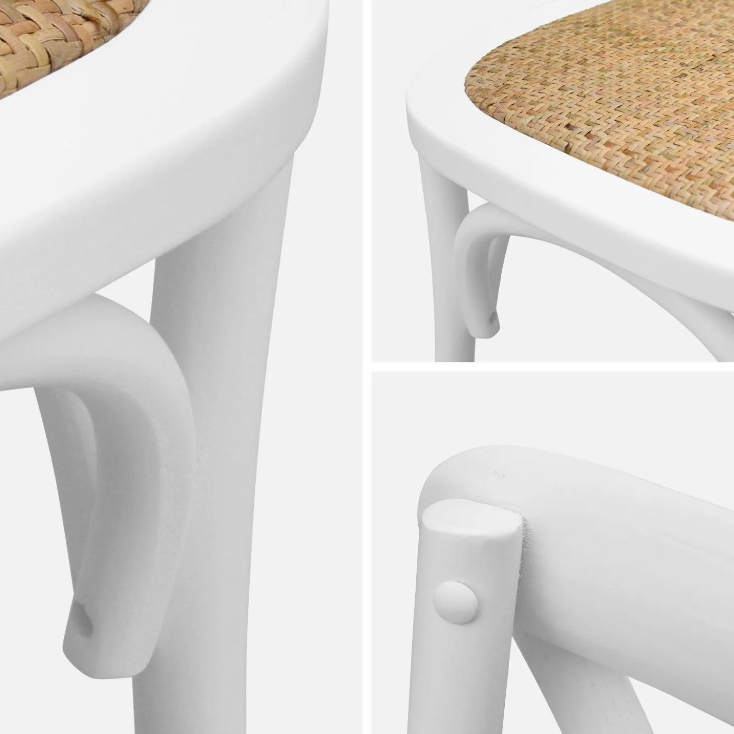 Vintage rubberhouten bistrostoelen (set van 4)